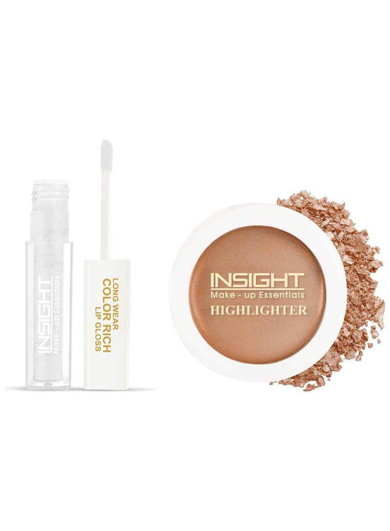 إنسايت مُلمّع مكياج لامع من إنسايت كوزمتكس، 3.5 غرام، وملمع شفاه غني بالألوان يدوم طويلاً من إنسايت، 4 مل، بلمسة نهائية لامعة - LG41-01 - Image 1